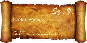 Szőke Vénusz névjegykártya
